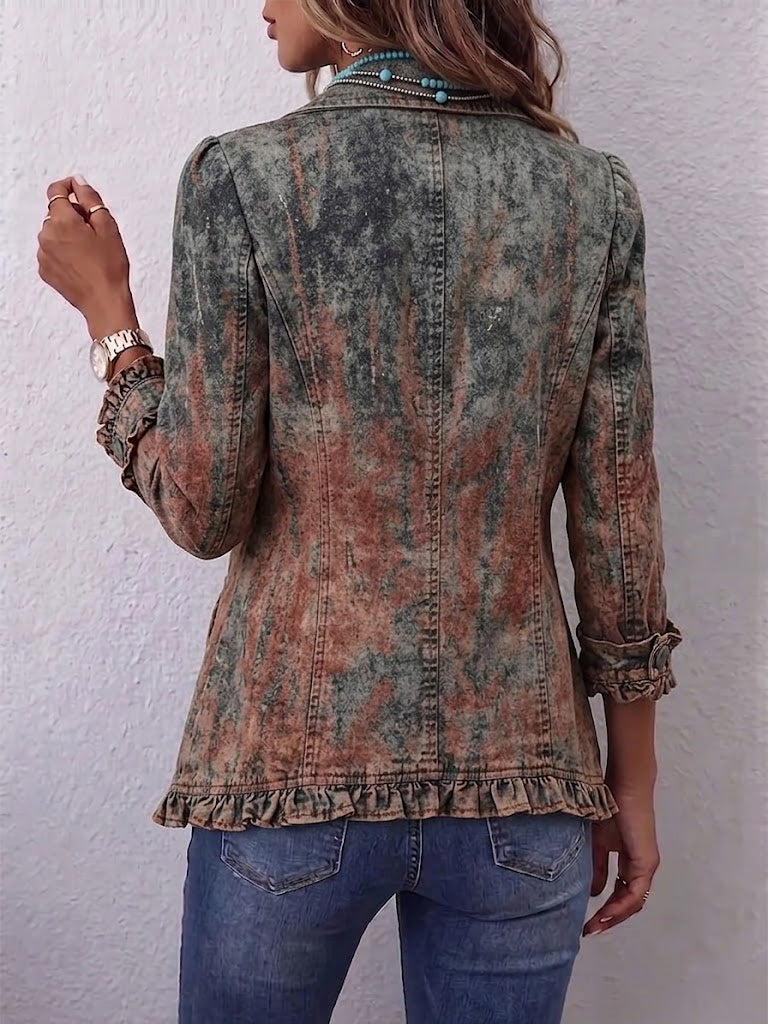Flavia | Veste Vintage Dégradée Texturée à Volants
