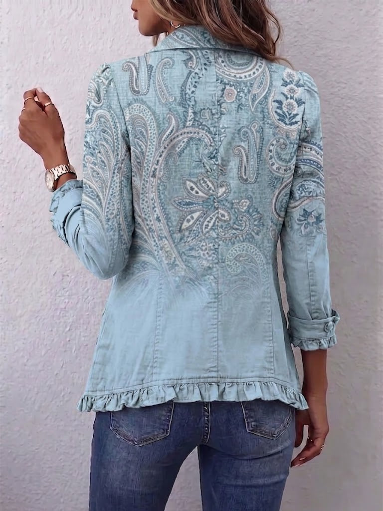 Emilia | Veste Paisley Vintage à Volants