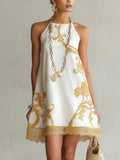 Héloïse – Vestido Encaje Blanco Dorado