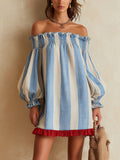 Ondine – Vestido Rayas Azul Blanco Verano