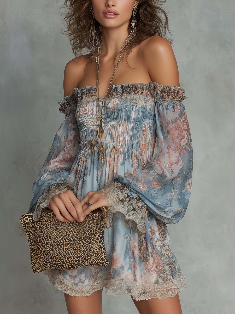 Romane – Vestido Gasa Flores Romántico