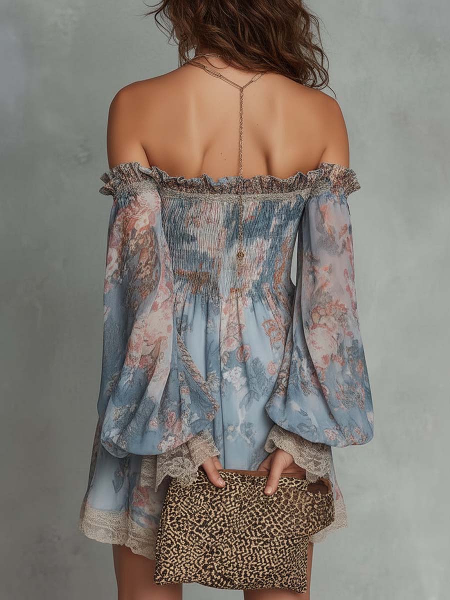 Romane | Vestido Gasa Flores Romántico