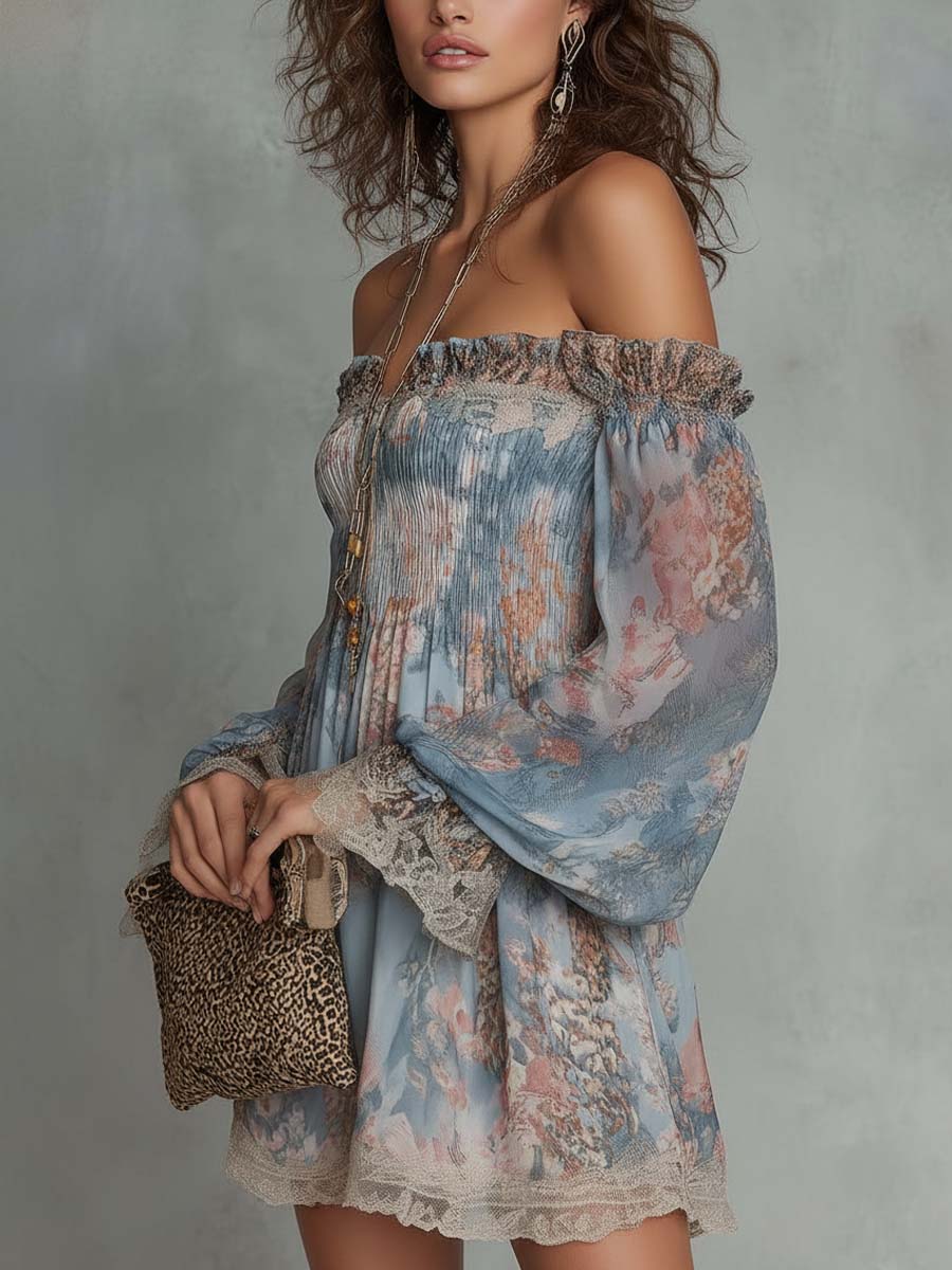 Romane | Vestido Gasa Flores Romántico
