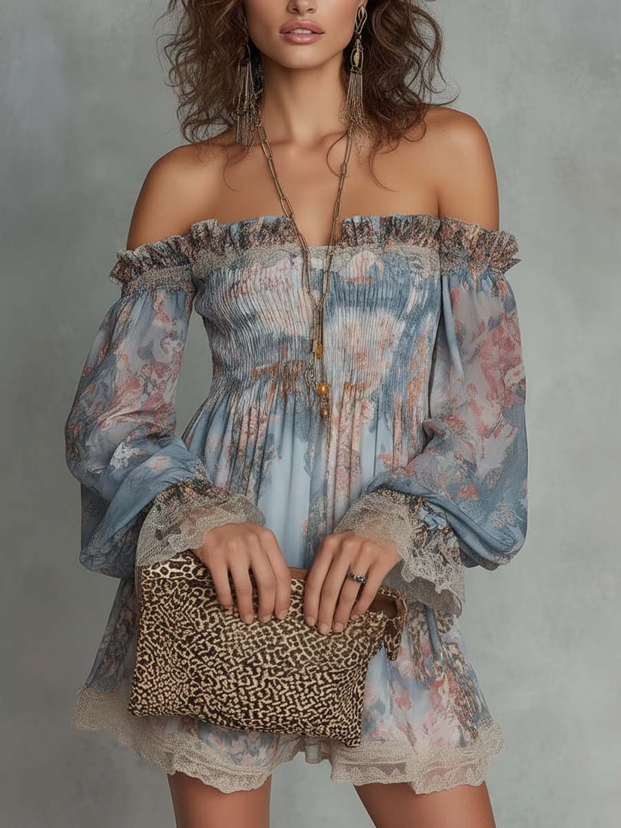 Romane | Vestido Gasa Flores Romántico