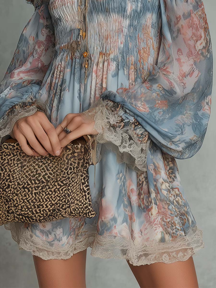 Romane | Vestido Gasa Flores Romántico