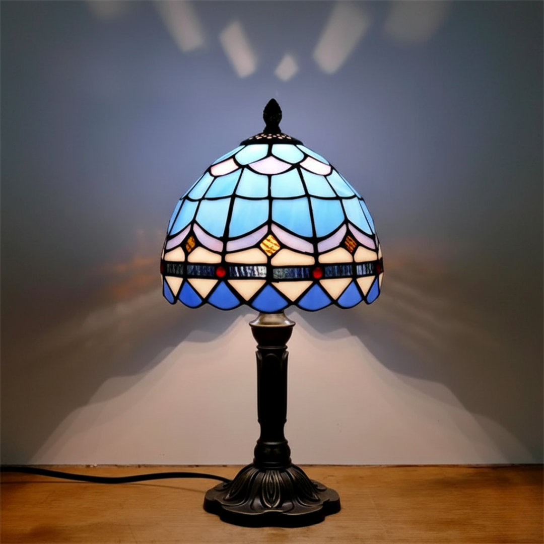 Nuit Gélée – Lámpara Vitral Decorativa Azul