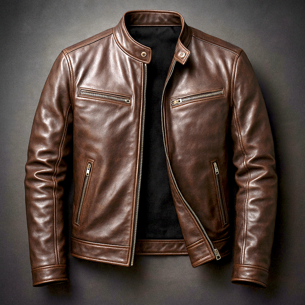 Guido – Chaqueta en Cuero Vintage para Hombre