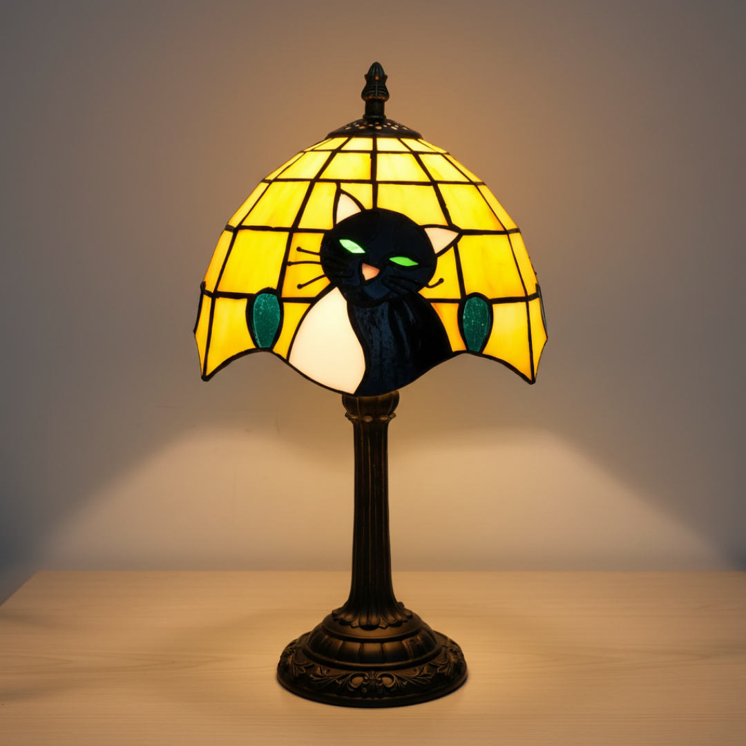 Yeux Verts – Lámpara Vitral Decorativa Verde