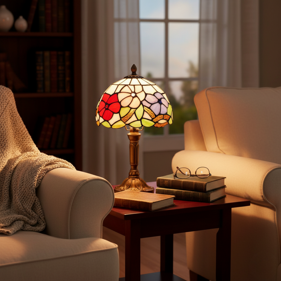 Prairie Rosée | Lámpara Vitral Decorativa Floral