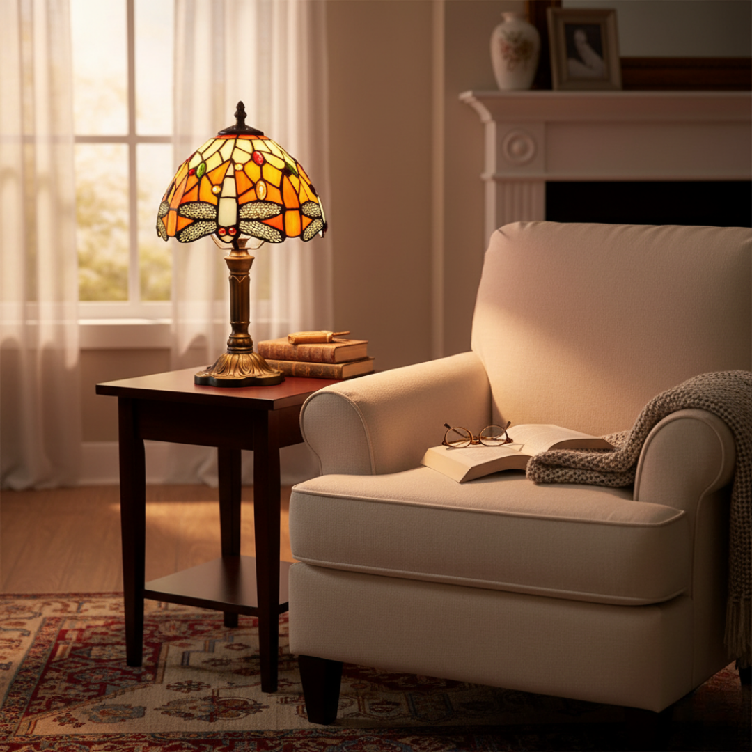 Libellule | Lámpara Vitral Decorativa con Libélula