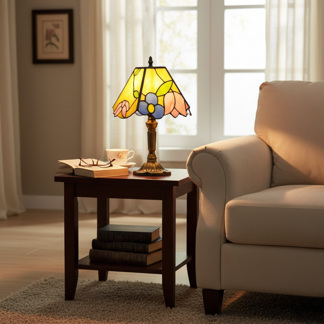 Jardin d'Or | Lámpara Vitral Decorativa Dorada