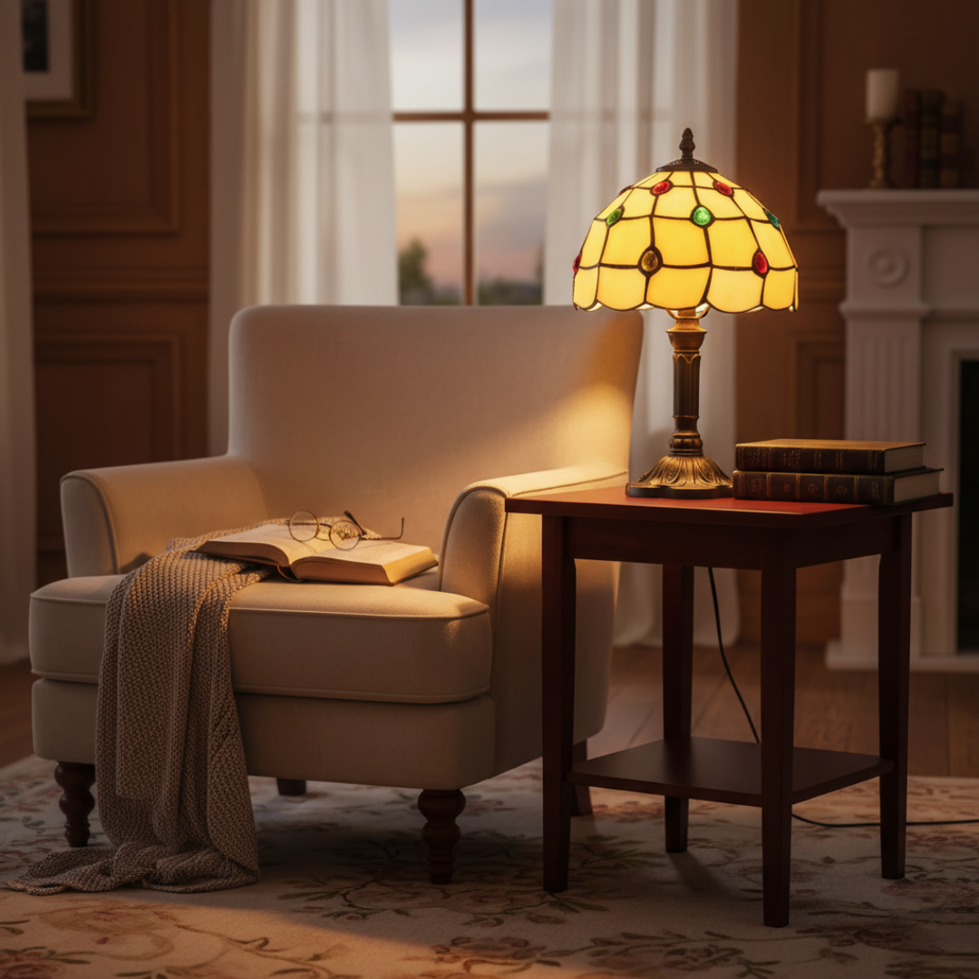 Diamants Dorés | Lámpara Vitral Decorativa