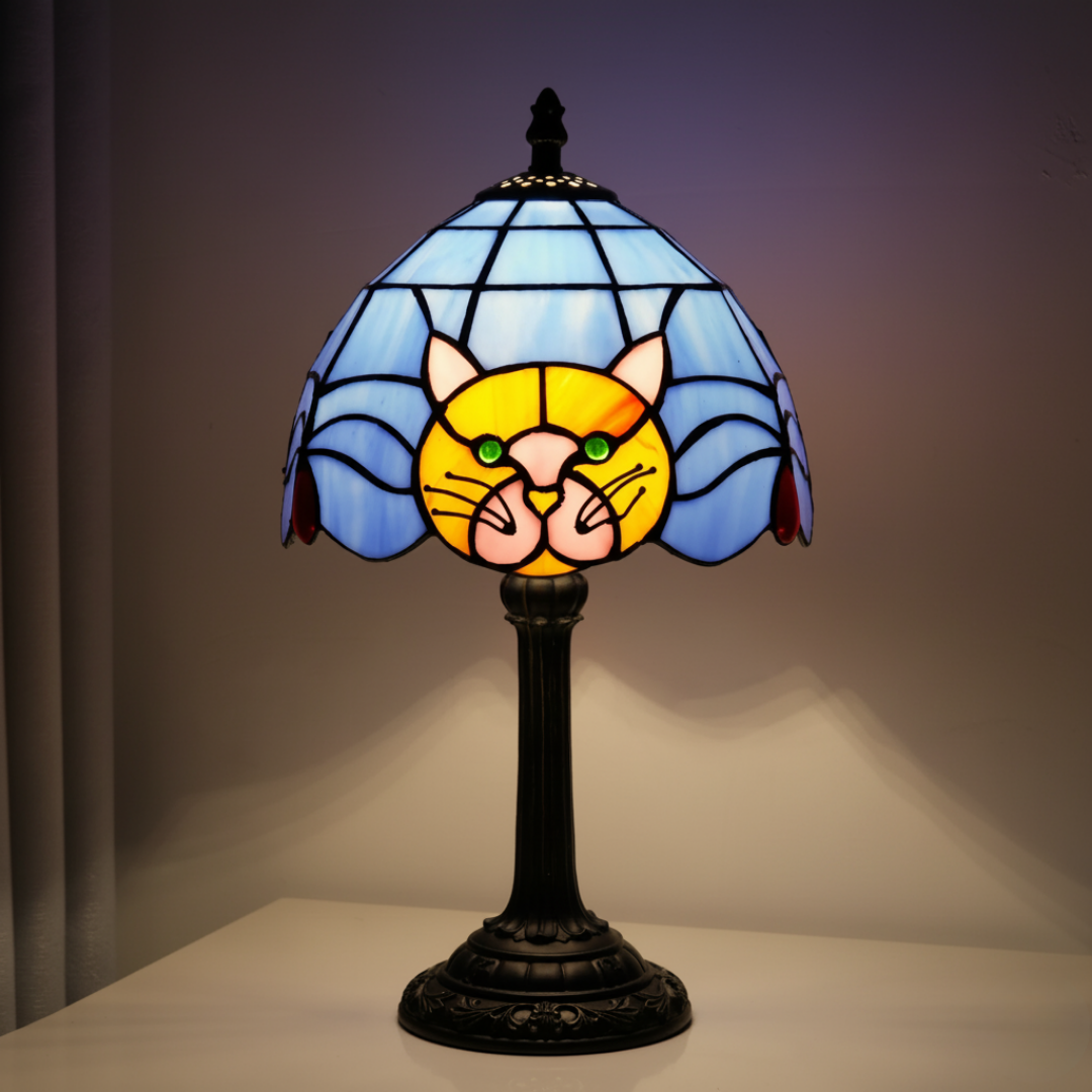 Chat dans l'Océan – Lámpara Vitral Decorativa estilo Tiffany