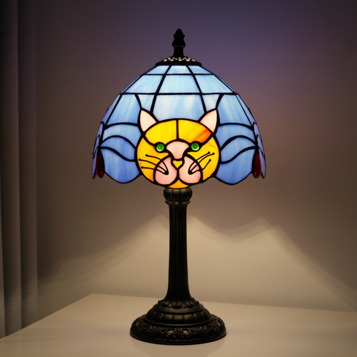 Chat dans l'Océan – Lámpara Vitral Decorativa estilo Tiffany
