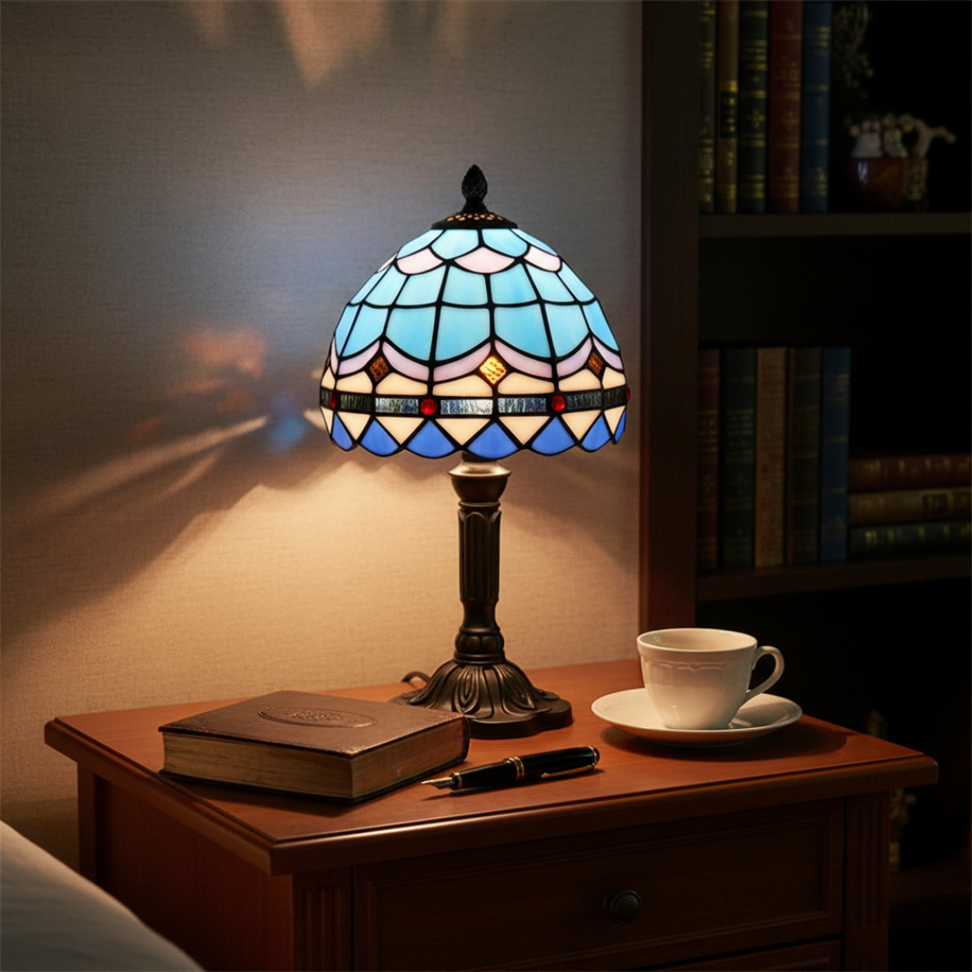 Nuit Gélée | Lámpara Vitral Decorativa Azul