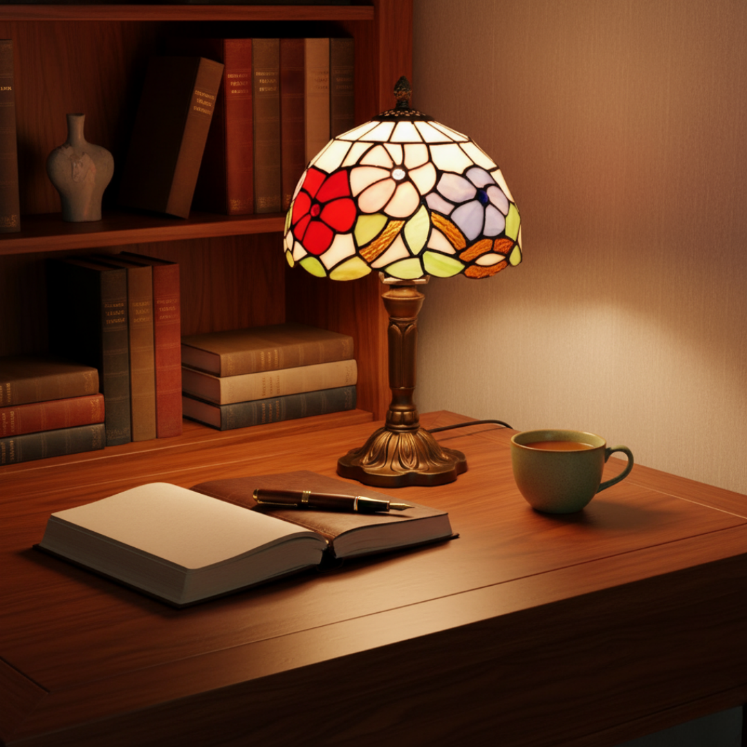 Prairie Rosée | Lámpara Vitral Decorativa Floral