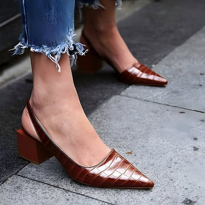 Graziella - Chaussures à Talon et Bout Large