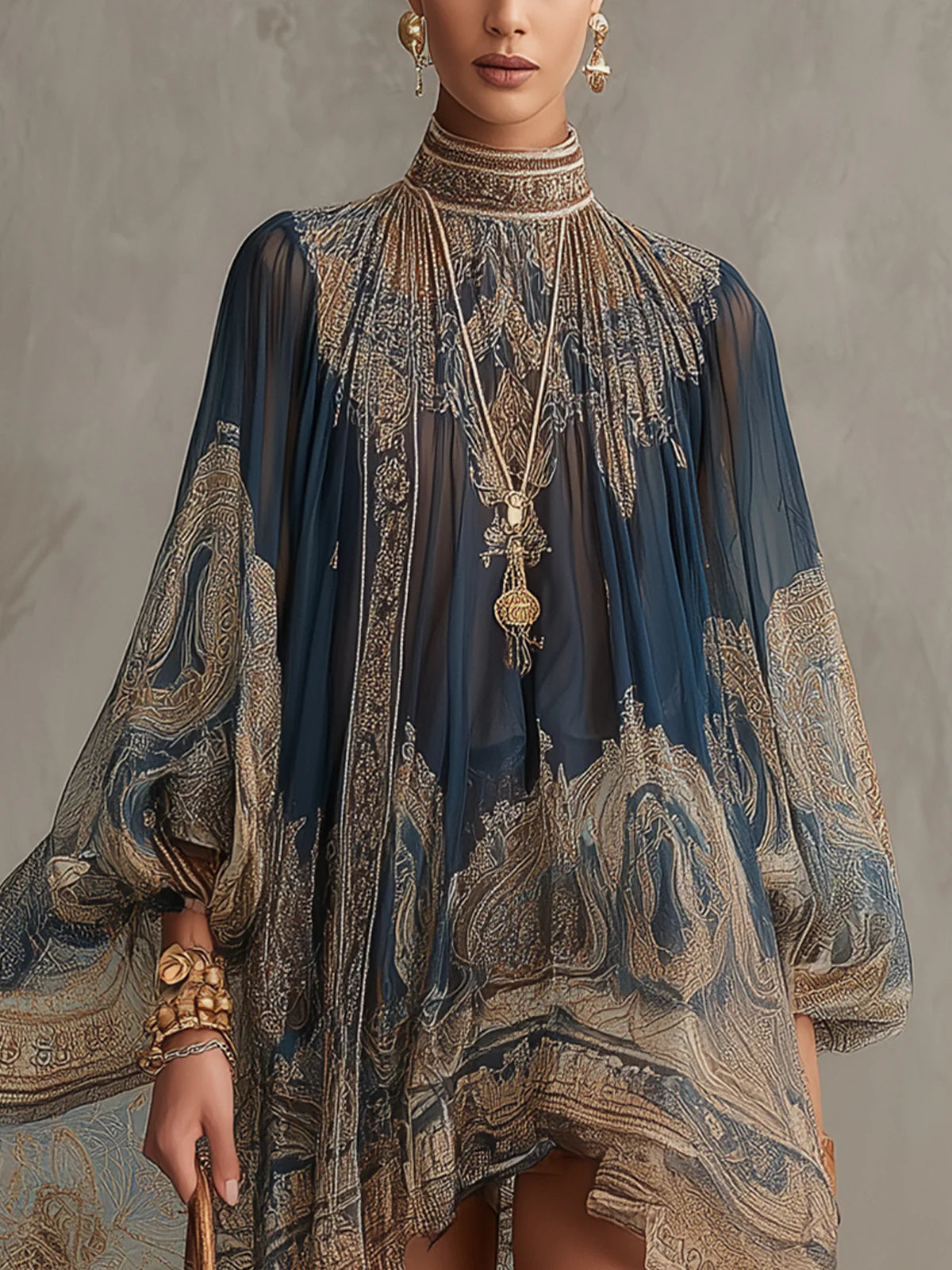 Bérénice | Vestido Barroco Cuello Alto