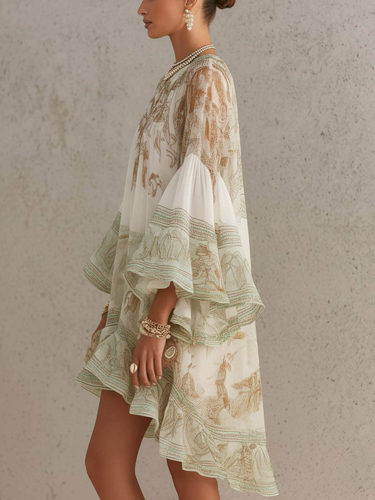 Rosalie | Vestido Gasa Bajo Rayas