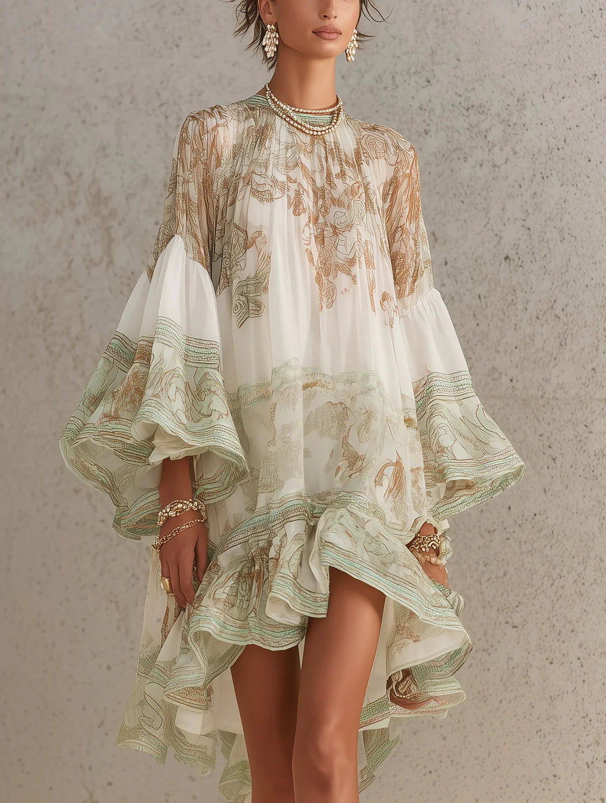 Rosalie – Vestido Gasa Bajo Rayas