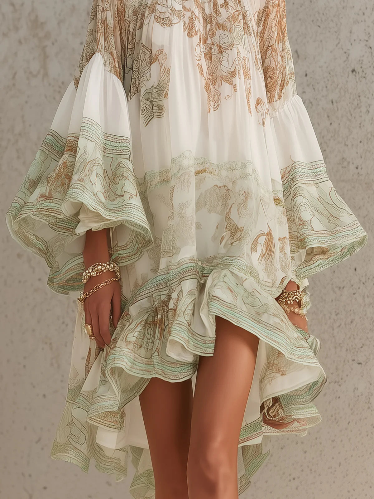 Rosalie | Vestido Gasa Bajo Rayas