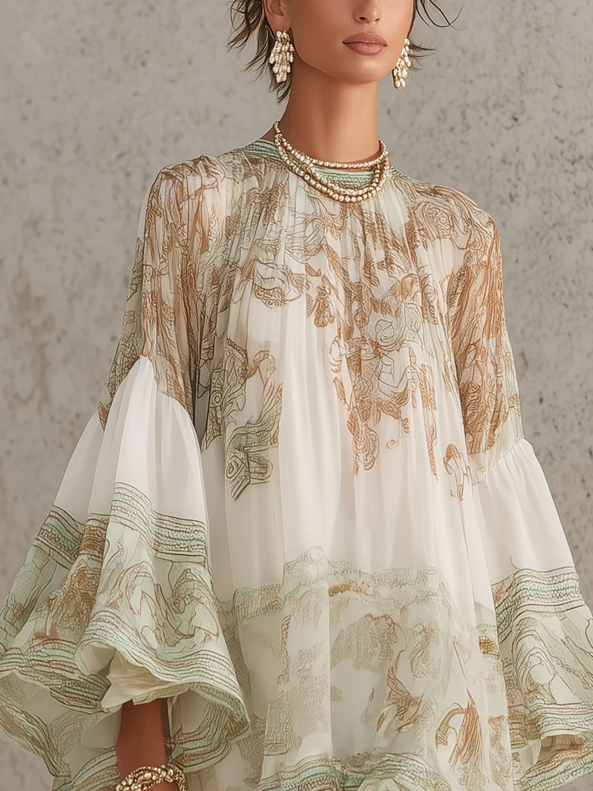 Rosalie | Vestido Gasa Bajo Rayas
