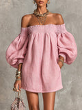 Violette – Vestido Trapecio Rosa Mangas Farol