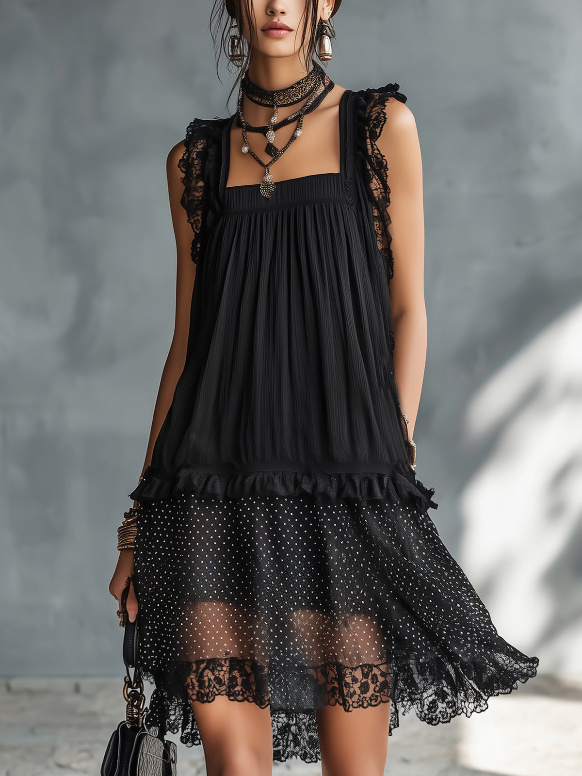 Pauline – Vestido Lunares Volantes Encaje