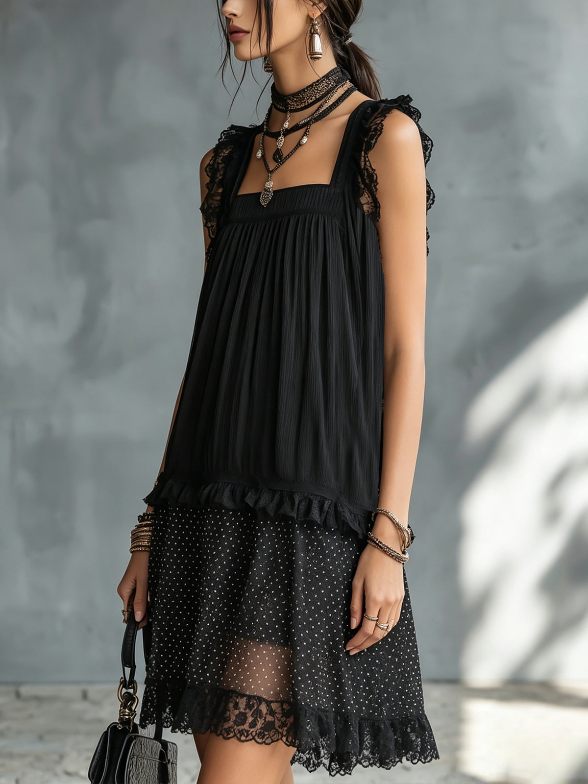 Pauline | Vestido Lunares Volantes Encaje
