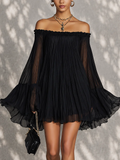 Océane – Vestido Negro Mangas Campana