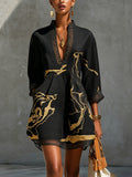 Léonie – Vestido Encaje Negro Motivos Dorados