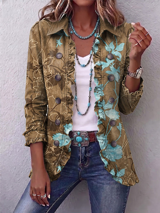 Bianca | Veste Bohème Florale Vintage Dégradée à Volants