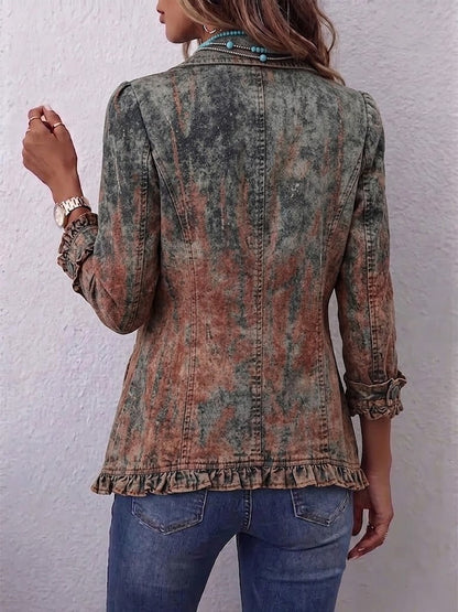 Flavia | Veste Vintage Dégradée Texturée à Volants