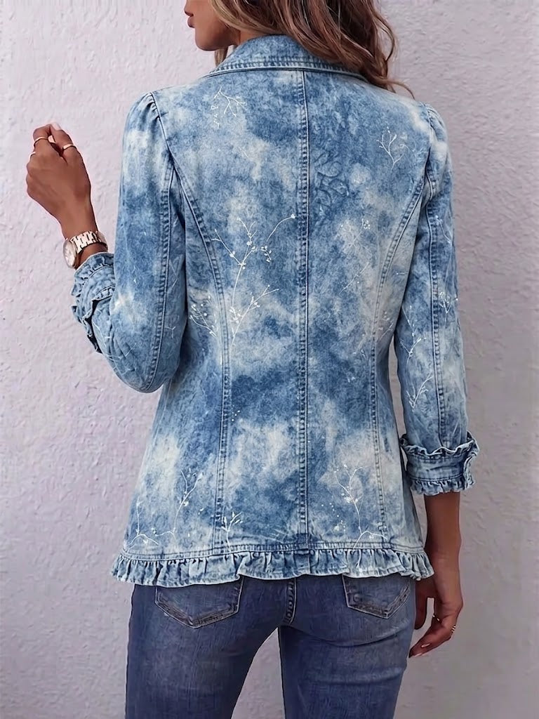 Ginevra | Veste Bohème Botanique Vintage Dégradée à Volants
