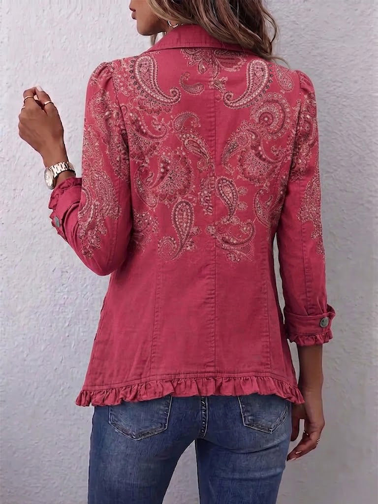 Isotta | Veste Paisley Vintage à Volants