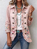 Martina – Chaqueta Floral Volantes Botones