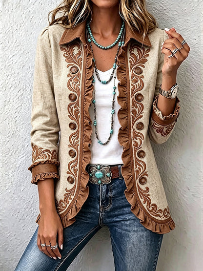 Ottavia | Veste Bohème Florale Vintage à Volants